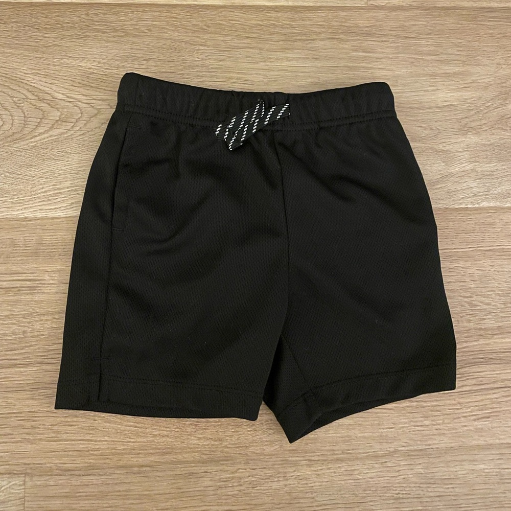 18-24M Kids Black Athletic Drawstring Shorts